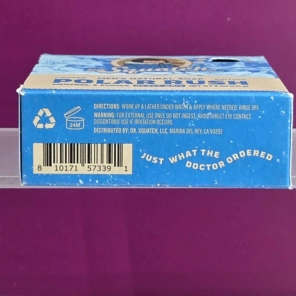 Dr Squatch Polar Rush Soap Men 5oz Limited Edition Heavy Grit Menthol Chill